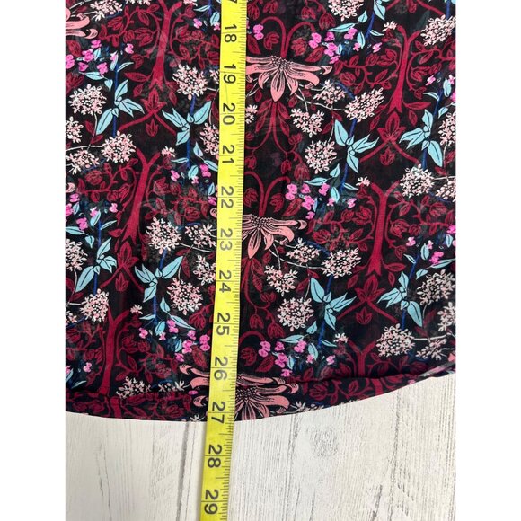 Daniel Rainn Womens Floral Print 3/4 Sleeve Blouse Size Extra Small Black & Burg - Picture 6 of 14